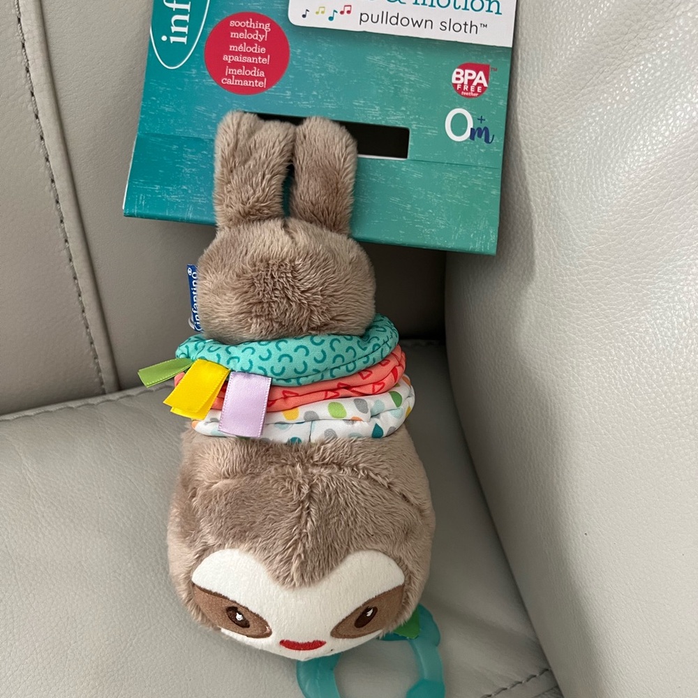 Infantino Brown Pull-Down Sloth Toy